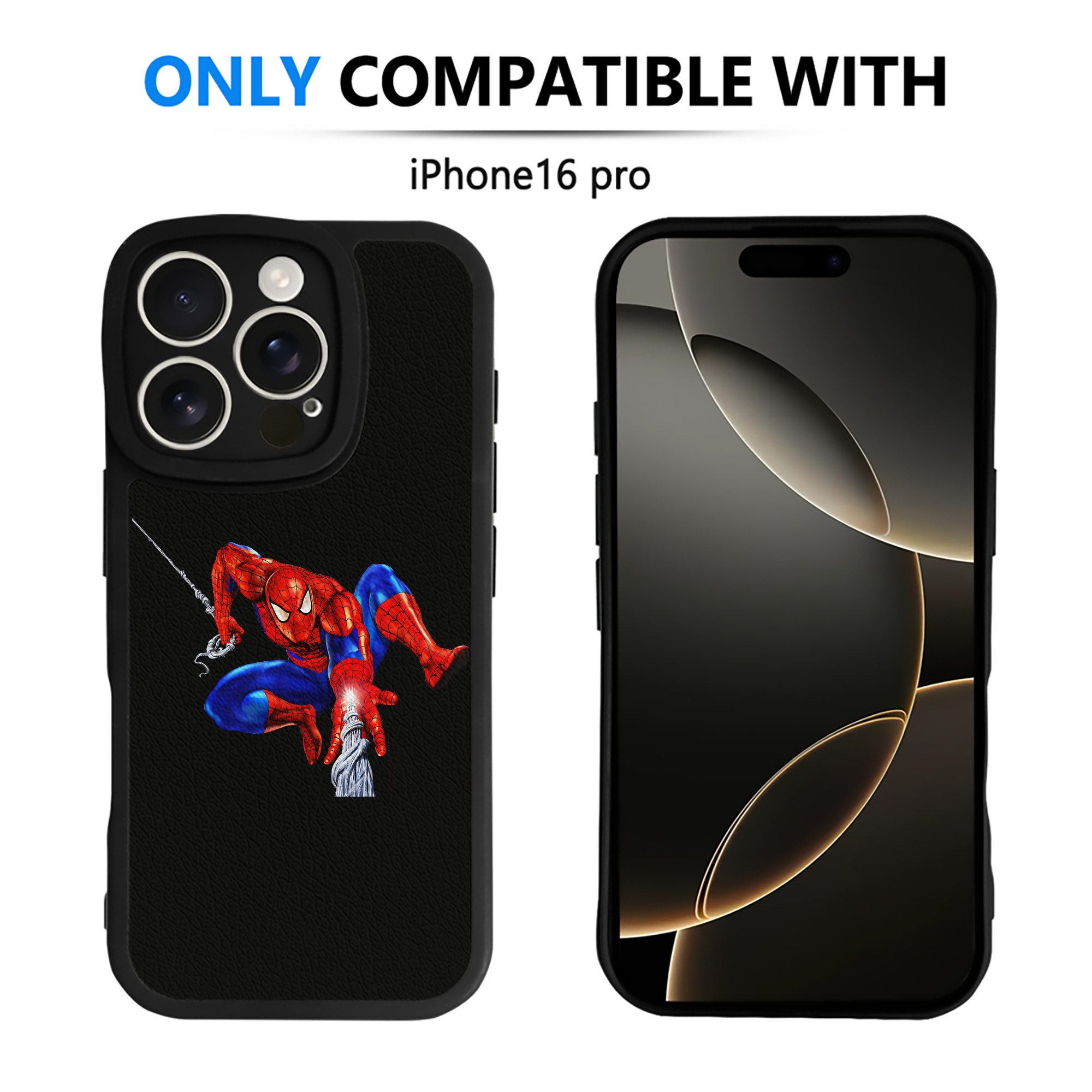Spider Man スパイダーマン 【iPhone 16シリーズ対応】シリコンスマホケース（レザー調） 材質：シリコン